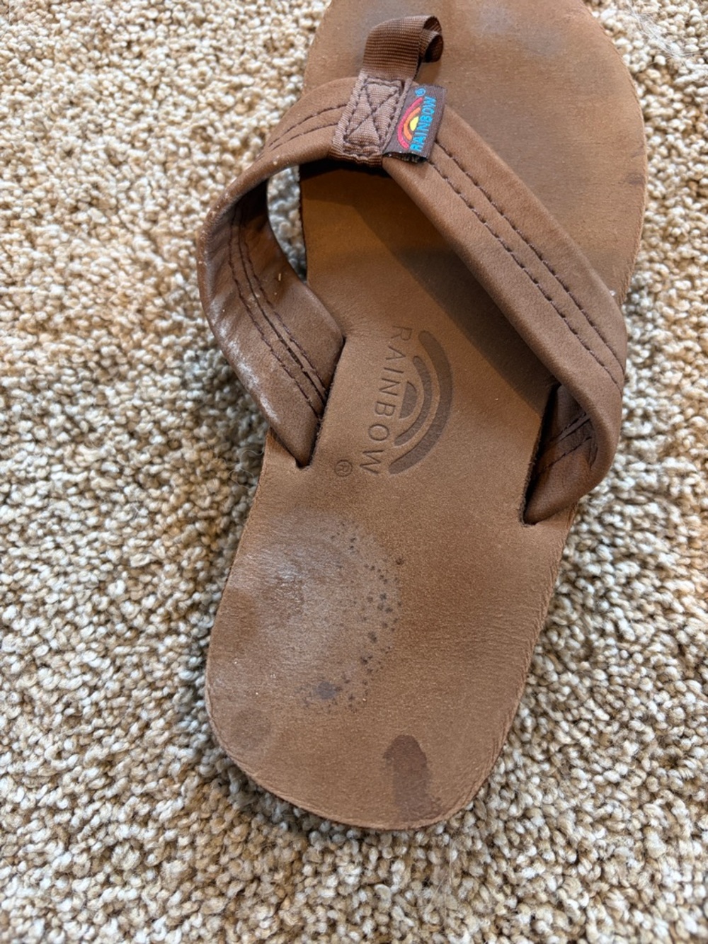 GUC Kids Premier Leather 1” Strap Flip Flops in Espresso Sz 13/1 - Picture 4 of 9